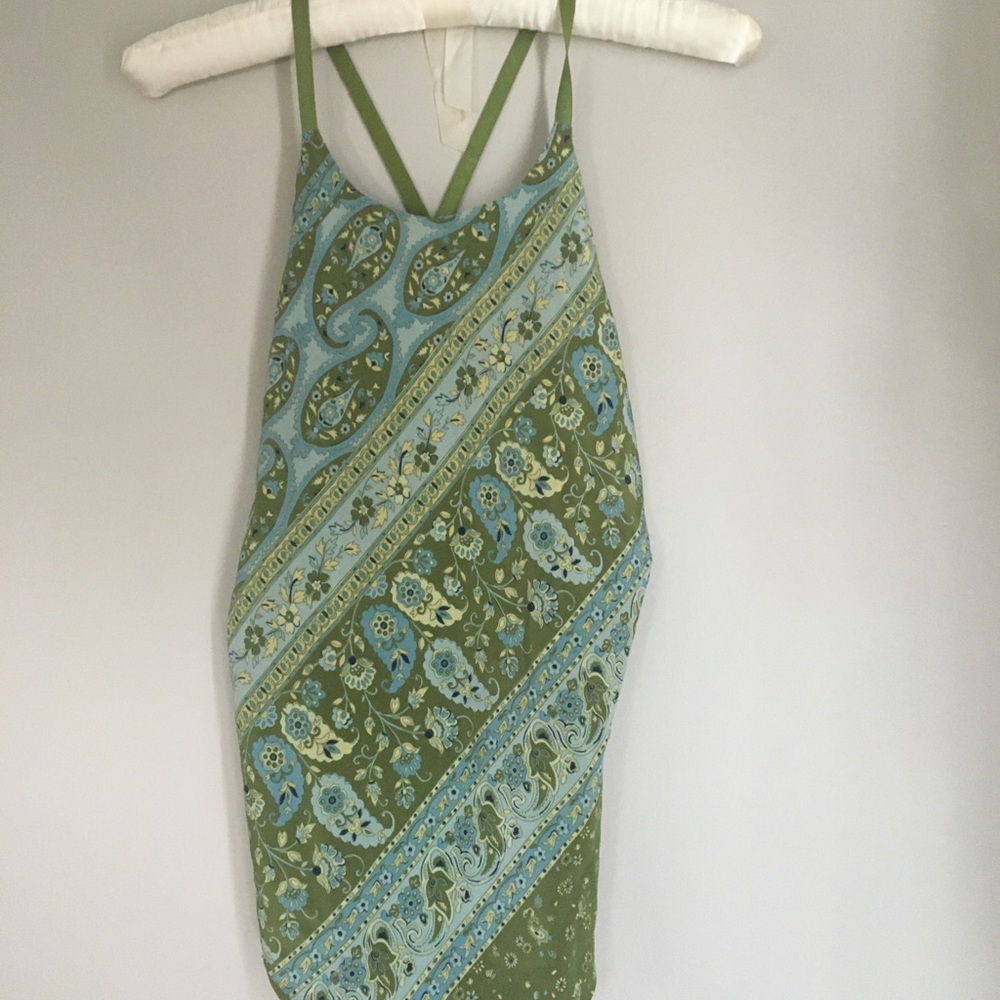 Green tank top tie in the back camisole